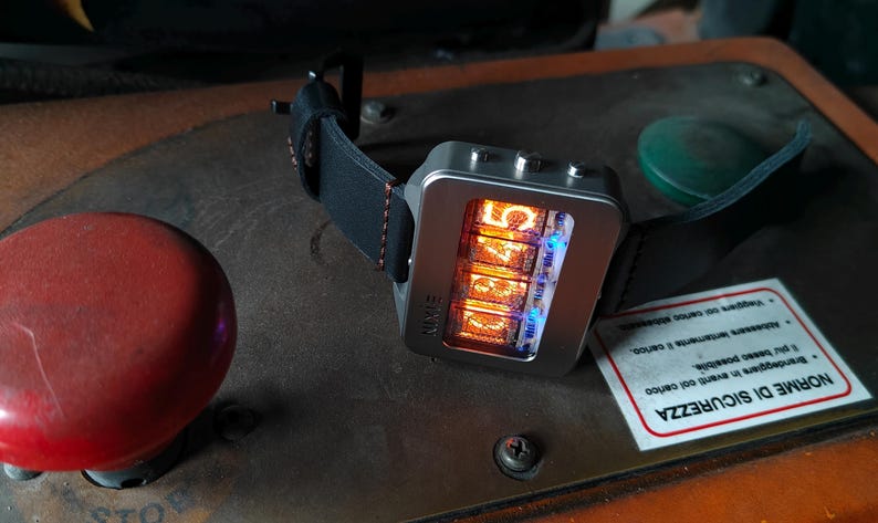 Nixie watch, Titanium, handmade, accelerometer, Made in Italy image 19