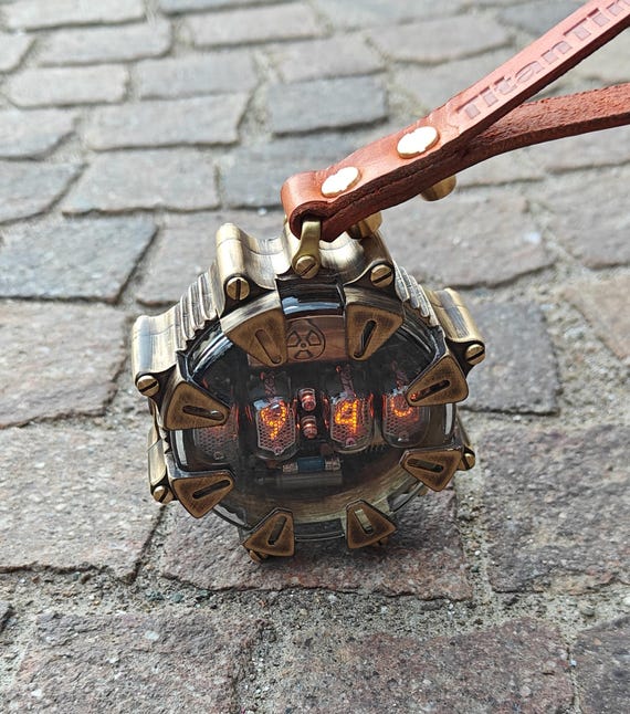 Nixie Pocket Watch, Handmade Brass X-ray Radiation Dosimeter, Made