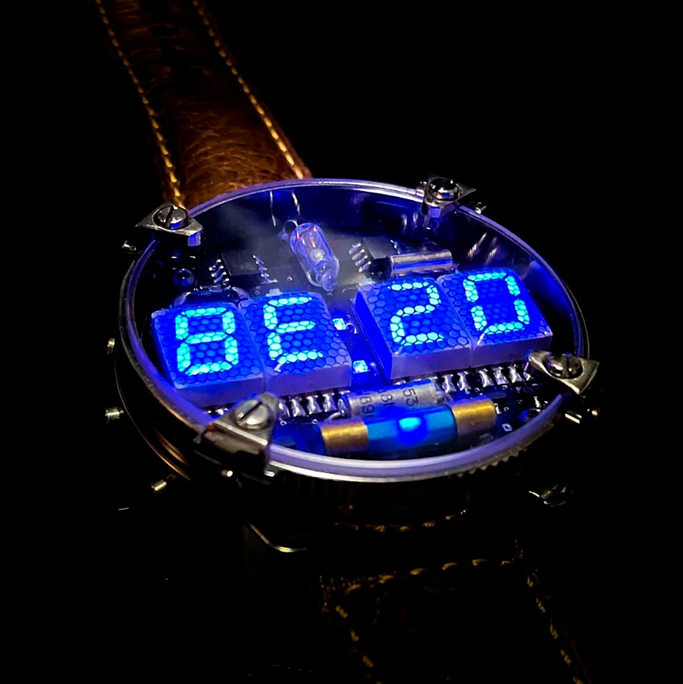 Nixie Watch, Titanium Handmade, With Accelerometer and Wi-fi, Made
