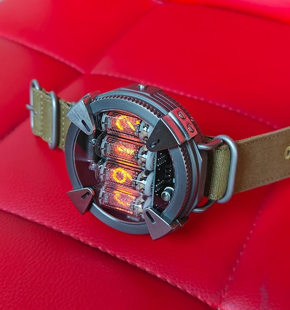 Nixie Watch, Titanium Handmade Wrist Watch With γ, β and X-ray