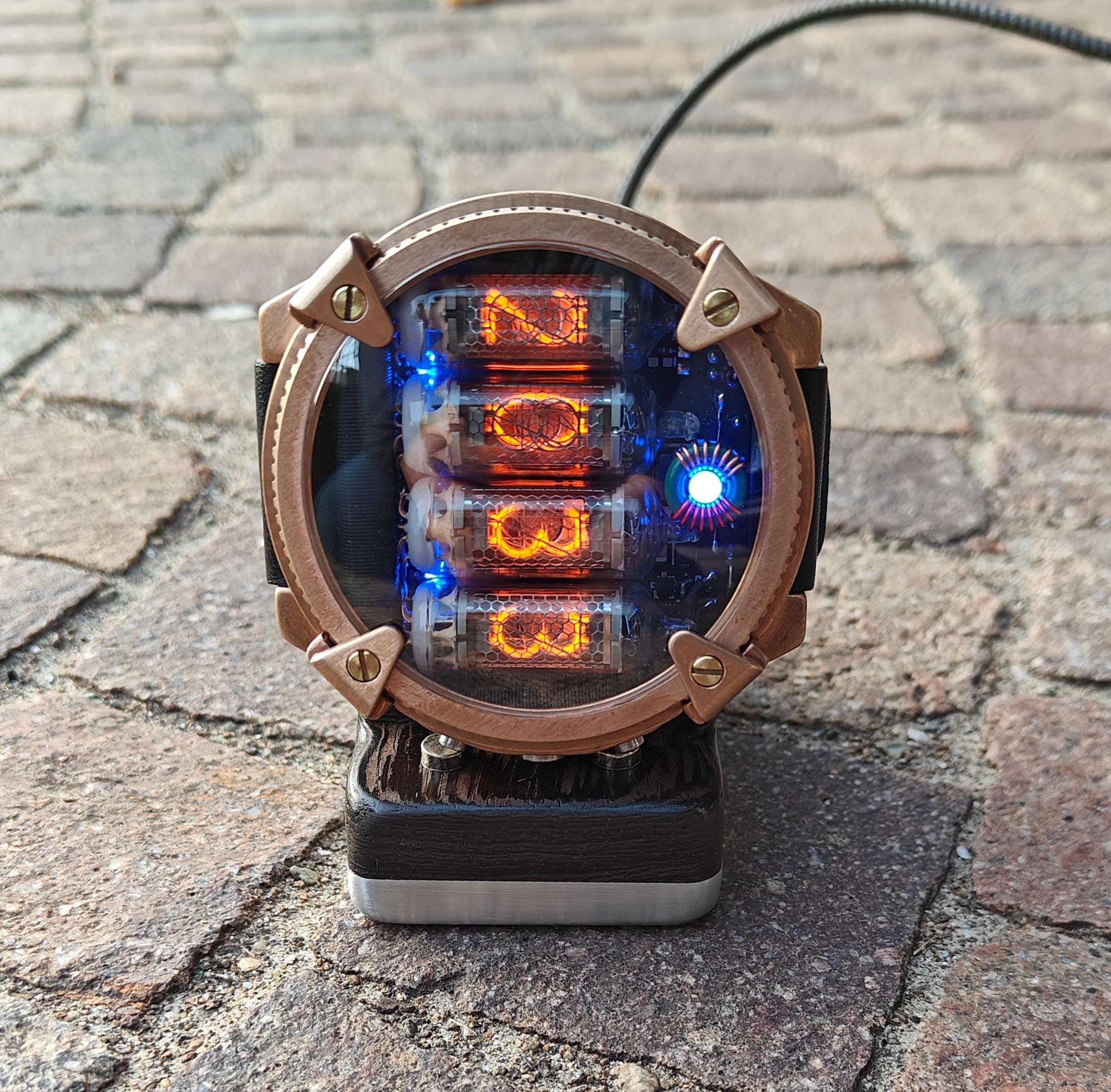 Nixie Watch, Handmade Bronze Watch, Luxury Wrist Watch, With