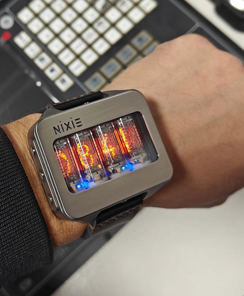 Nixie watch, Titanium, handmade, accelerometer, Made in Italy image 20