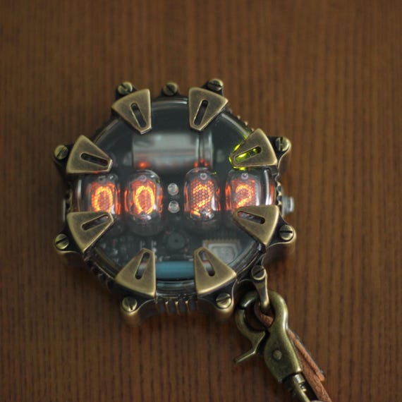Nixie Pocket Watch, Handmade Brass X-ray Radiation Dosimeter, Made