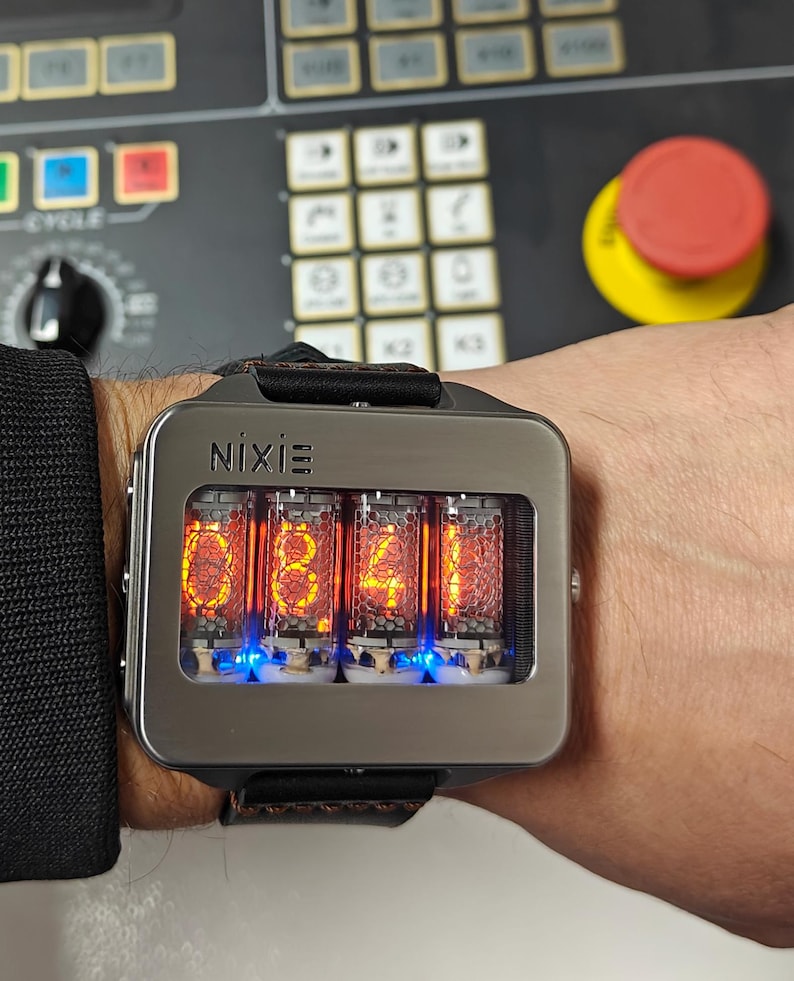 Nixie watch, Titanium, handmade, accelerometer, Made in Italy image 6