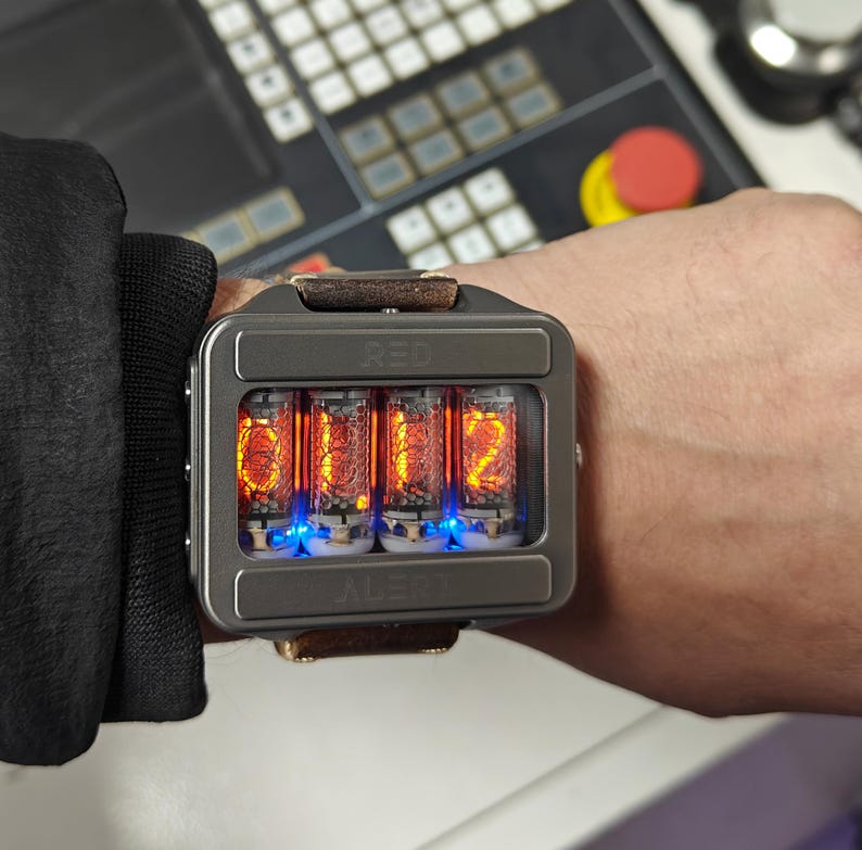 Nixie watch, Titanium, handmade, accelerometer, Made in Italy image 11
