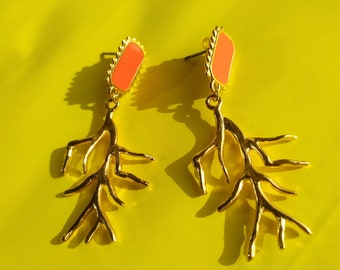 Corail - boucles d'oreilles pendentifs coraux