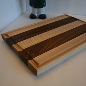 Customizable Large Wood Kitchen Cutting Board with Maple and Walnut Hardwoods Size 13 x 9 x 1