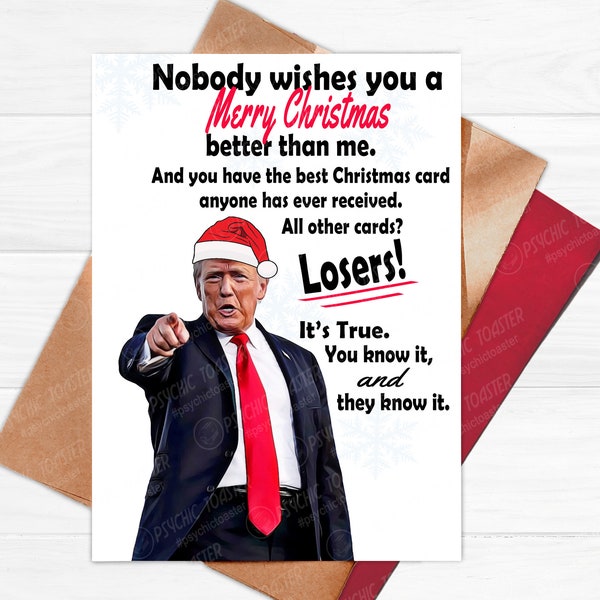 Donald Trump Christmas Cards - Set Of 6 Humorous 'Make Christmas Great Again' Greeting Cards