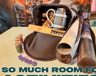 DnD Adventure Pack, TTRPG Backpack, D&D Map Tube and Cooler, Backpack, Duffle Bug out bag to gamers, nerds, wizards and witches