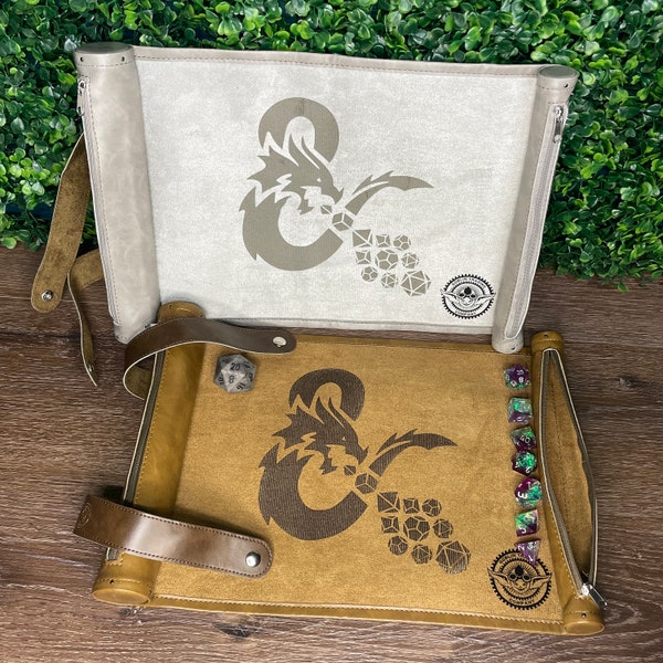 DnD Dice Scroll, Scroll of Rolling, Dice Case, Chonk Dice Storage, Dice Rolling Mat, Game Surface, D&D, TTRPG, Dungeons and Dragons