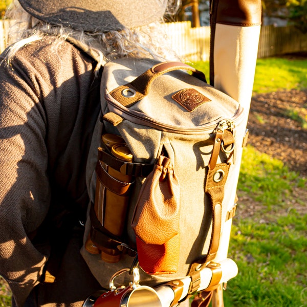 DnD "Goblin Sack" Adventuring hobbit Pack, TTRPG Backpack, D&D Map Tube, Cooler Tube, Backpack, Duffle Bag