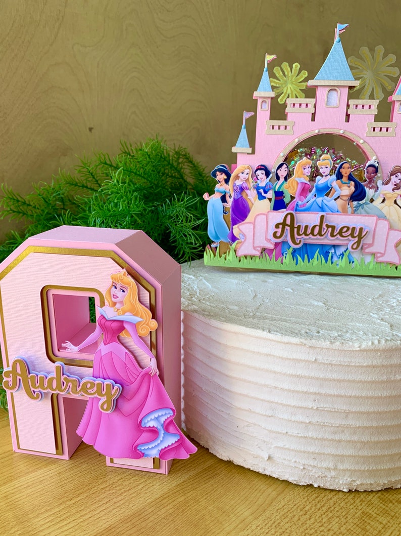 Disney Princess Cake Topper Princess Birthday Party Etsy