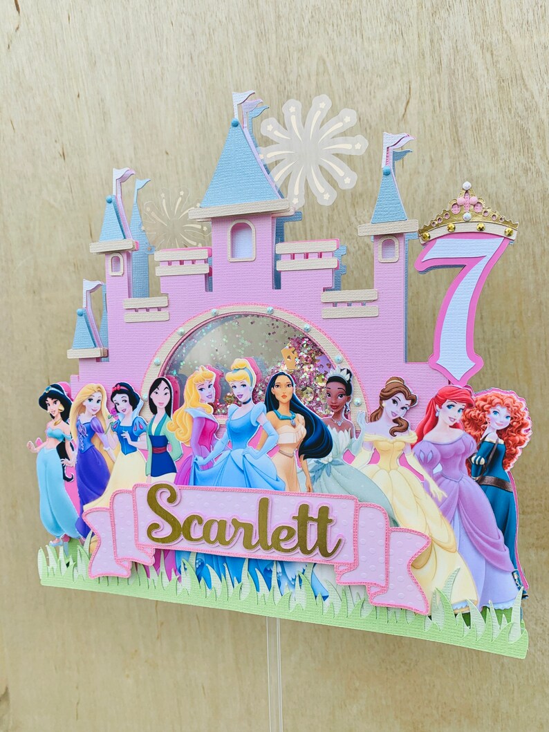 Disney Princess Cake Topper Princess Birthday Party Etsy