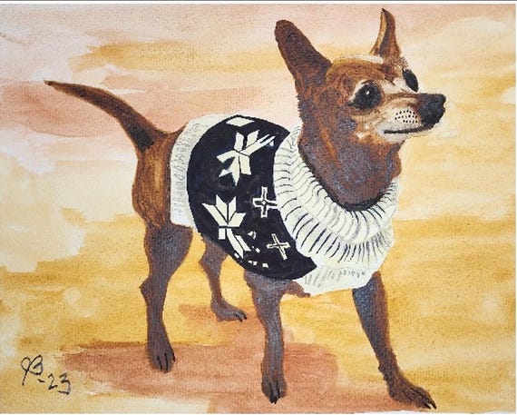 Original Hand-Painted Watercolor of Your Pet Dog