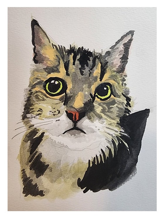 Watercolor Pet Dog Cat Hand-Painted Original Artwork