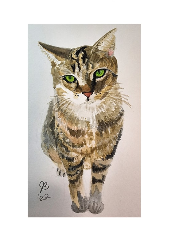 Watercolor Pet Dog Cat Hand-Painted Original Artwork 16x20