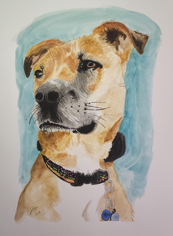 Watercolor Pet Dog Cat Hand-Painted Original Artwork 8 X 10