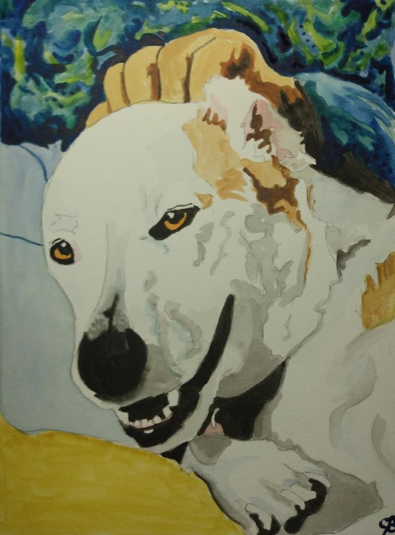 Original Hand Painted Watercolor of Your Pet Dog or Cat 11 X 14