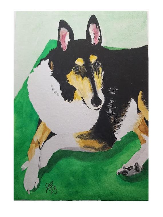 Hand-Painted Original Art Watercolor Pet Dog Cat 8 X 10