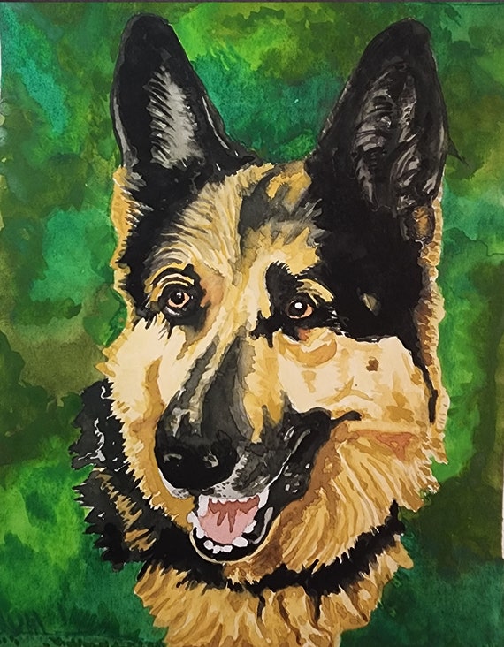 Original Hand Painted Watercolor of Your Pet Dog or Cat 11 X 14