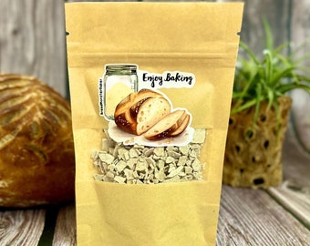 Organic 30 g/ 1 oz/ 3 tbsp Dark Rye Sourdough Starter Kit; Dehydrated, Active with Flour Feed & Instructions DR