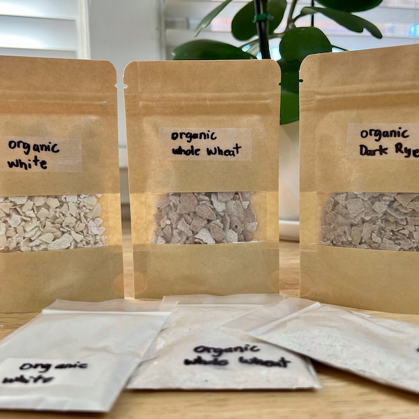 3 Sets Organic Dehydrated Sourdough Starter Very Active Dried 15g/0.5oz+3 Bags Of Pre-measured Flour+Clear&Easy to Follow Instructions Kit