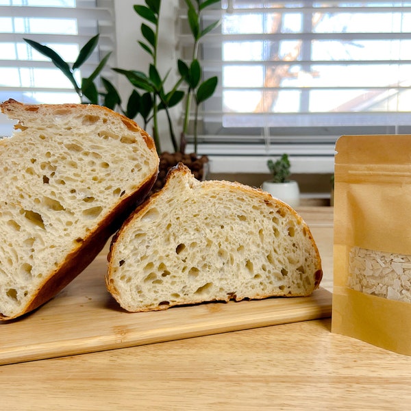 Organic Dehydrated Sourdough Starter 30g/1 oz/3 tbsp Dried Active Live+A Bag Of 30g Pre-Measured Feed(Flour) + Instructions Kit DW