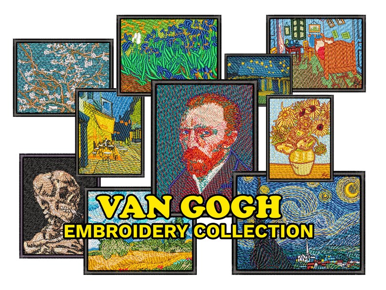 Digital File Embroidery Design Vincent Van Gogh Paintings Etsy