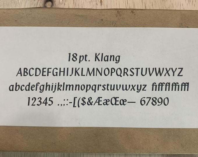 Klang 18 Point Newly Cast Font for Letterpress Printing. - Etsy