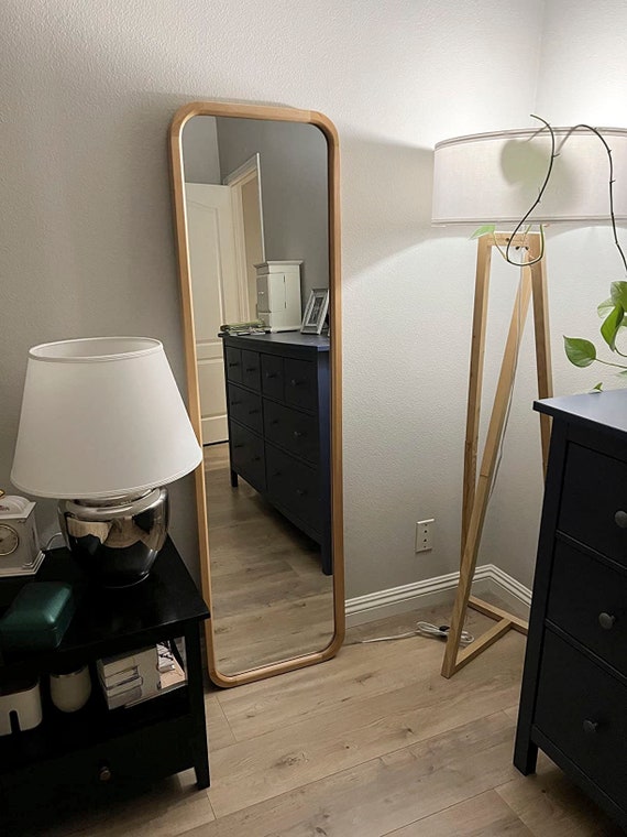 Natural Wooden Round Mirror Frame Full Length Floor Natural Wooden Round Mirror Frame Full, Full Length Mirror Natural Wood Frame