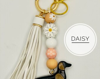 Piper K Viral Dachshund Dog w/ Bandana & Tennis Ball  Piper K Dachshund Doxie Bag Charm Key Chain Dog Bandana Tennis Ball Bling Cute main image 2