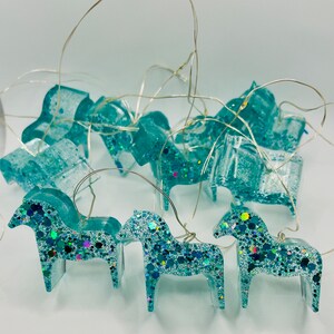 Glitter Dala Horse String Lights | Epoxy Resin Fairy Lights image 4