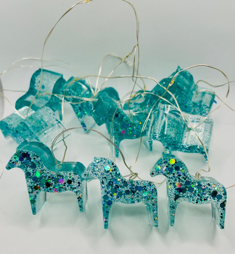 Glitter Dala Horse String Lights | Epoxy Resin Fairy Lights image 4