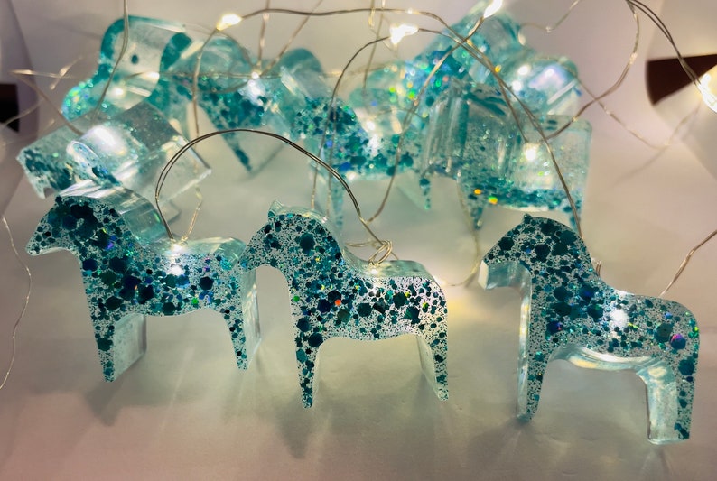 Glitter Dala Horse String Lights | Epoxy Resin Fairy Lights image 5