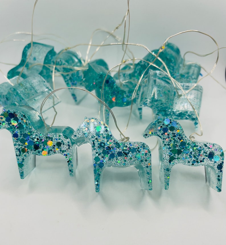 Glitter Dala Horse String Lights | Epoxy Resin Fairy Lights image 6