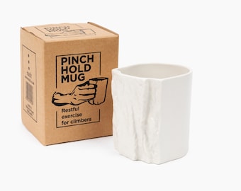 The Original Pinch Hold Mug - rock climbing mug hand made in Stoke-on-Trent