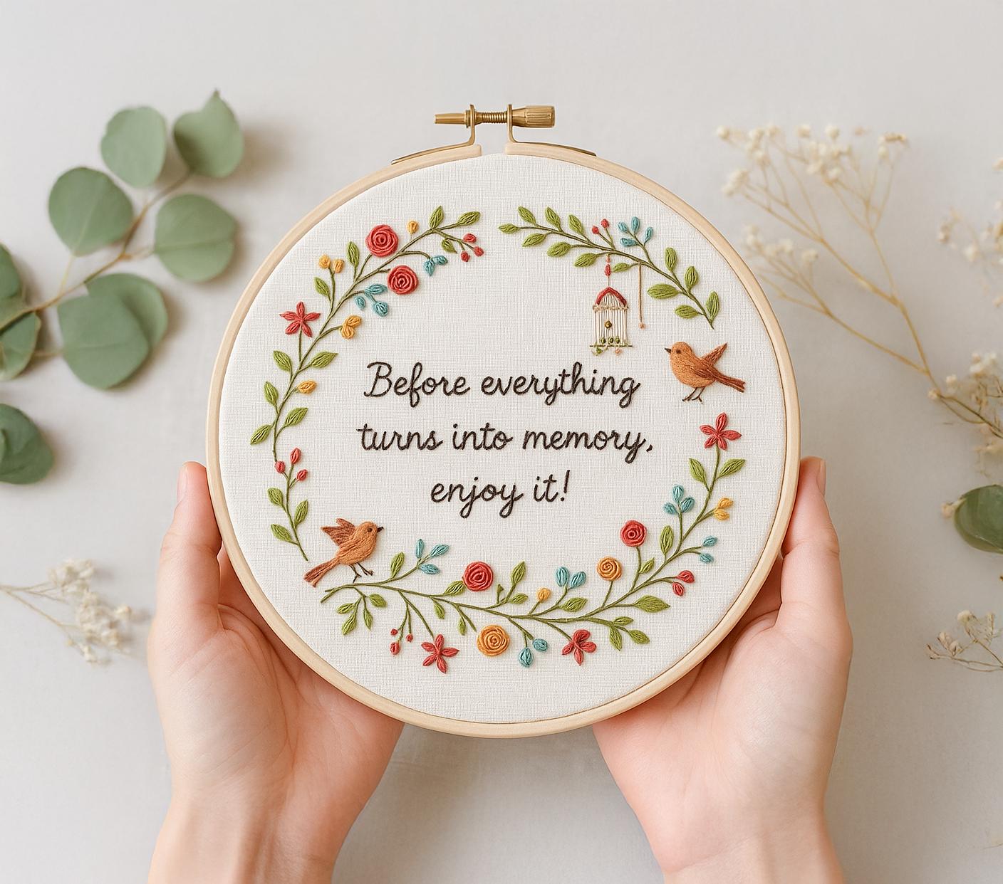 Handmade Hoop Custom Embroidered Floral Hoop, Hand Embroidered Hoop Art, Baby Hoop ...