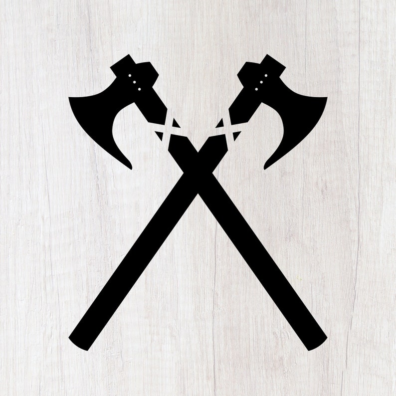 Viking Axe SVG Bundle, Crossed Viking Axes Silhouette for Custom Gifts