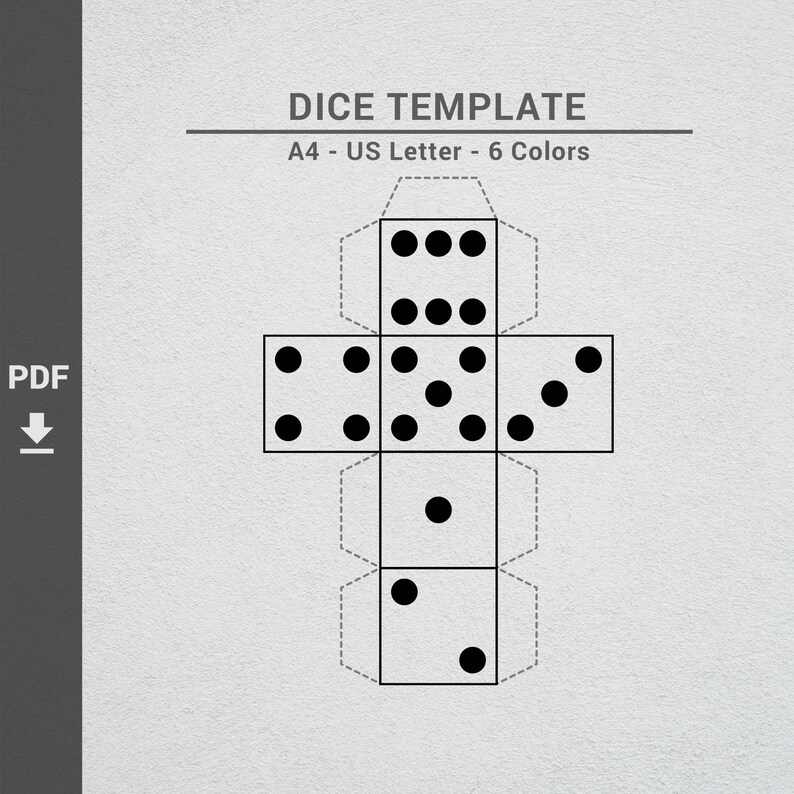 Printable Dice Template for Kids' Crafts, Activity and DIY Board Games