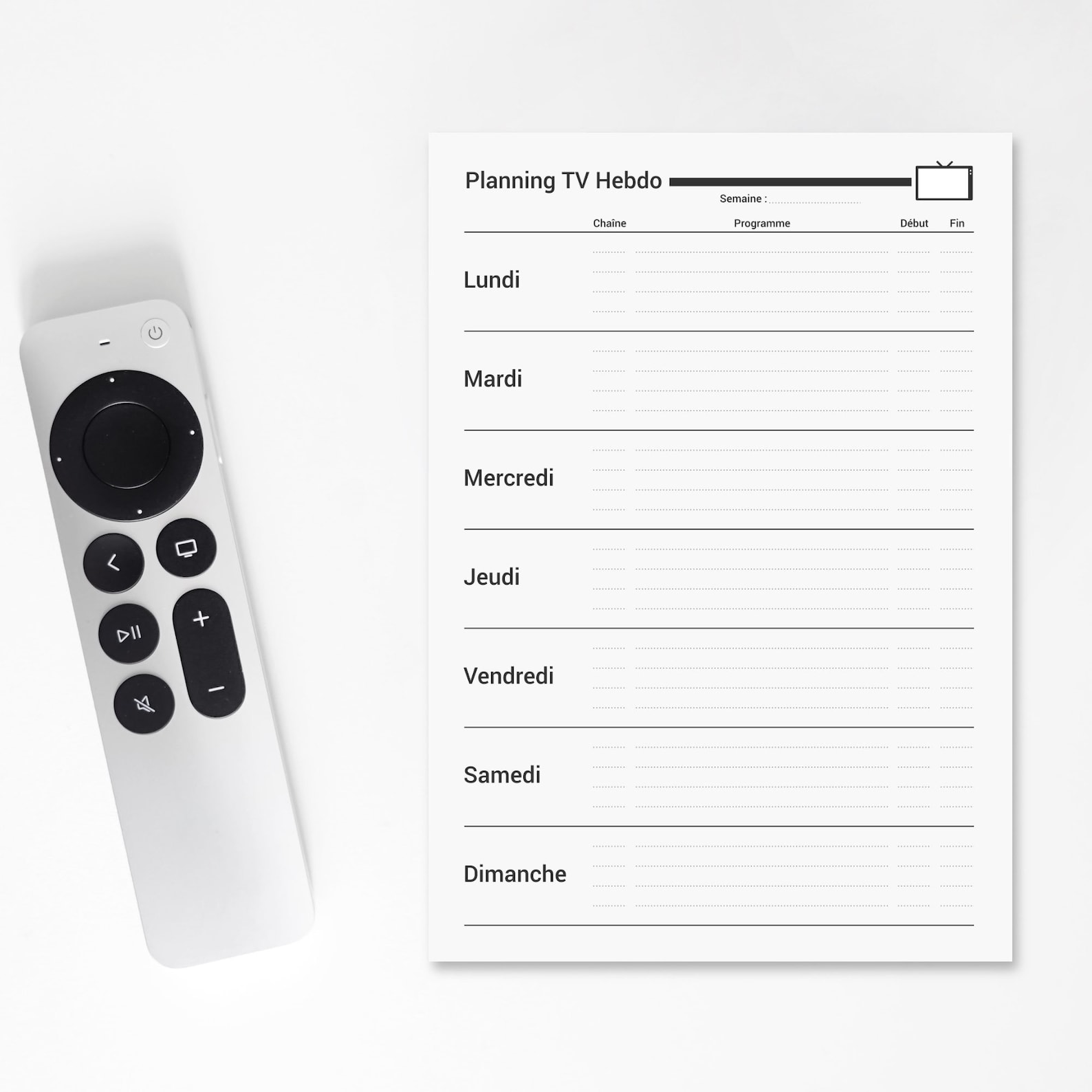 Printable Weekly TV Planner Printable Tv Guide Template A4 Etsy