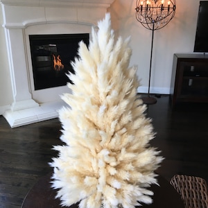 2ft 3inches Tall Pampas Christmas Tree arrives already built on metal tree frame with lights 16ft cordless light strand provided image 3