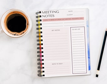 Printable Meeting Notes Template, Work Day Organizer, Office Organizer, Daily Work Planner, Digital Planner, Planner Inserts, Daily Planner