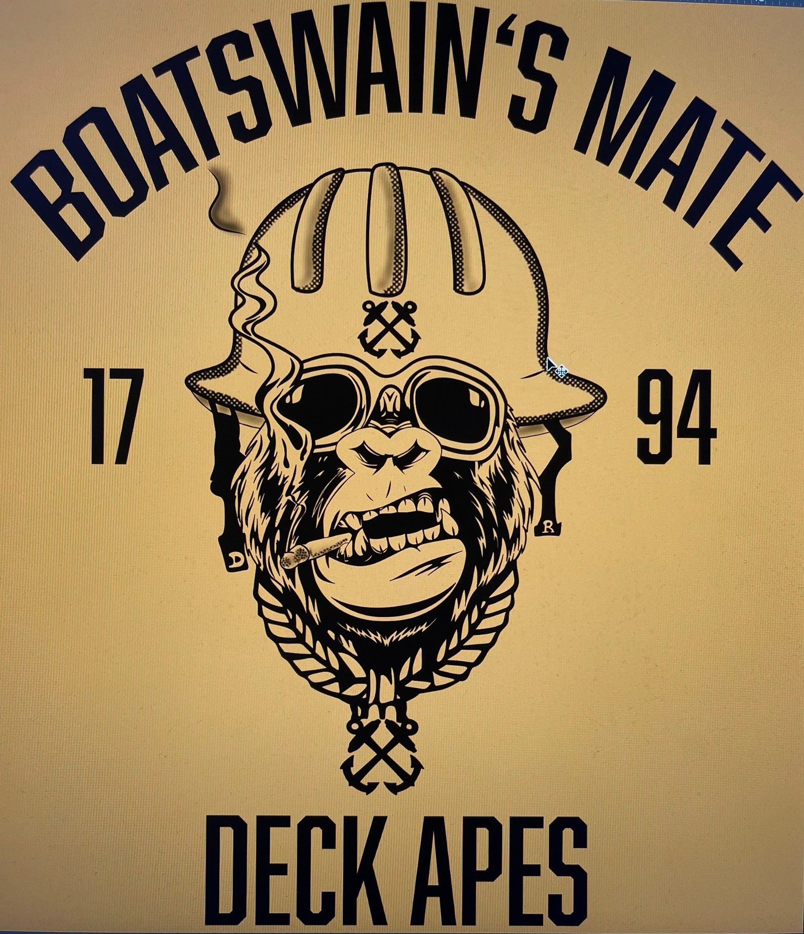 U.S. Navy Boatswains Mate Deck Ape Tshirt Etsy UK