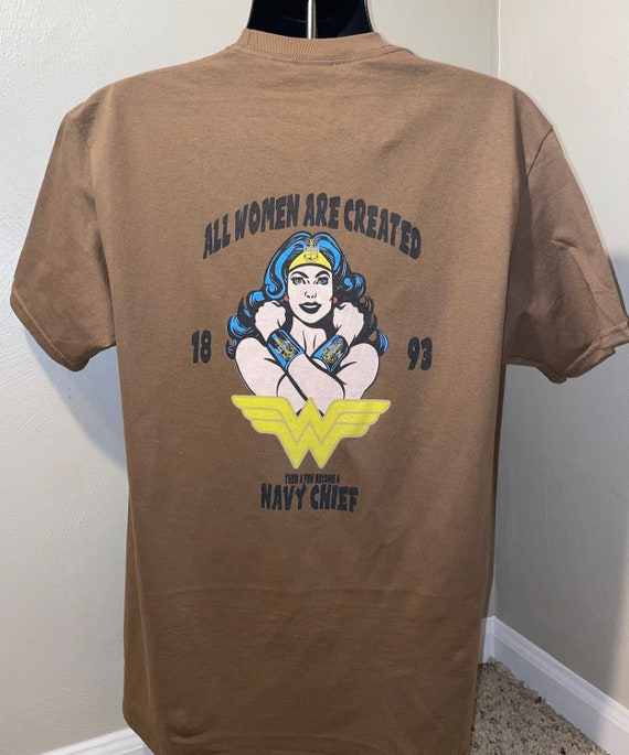 US Navy Chief “Wonder Women” Undershirt , Navy Chief, Lady Chief, Woodland Brown