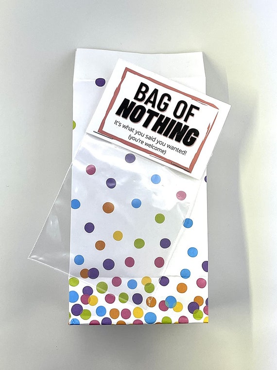 Bag of Nothing Funny Present, Christmas Gift, Hard to Buy For