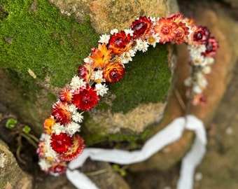 Rustic dried flower crown