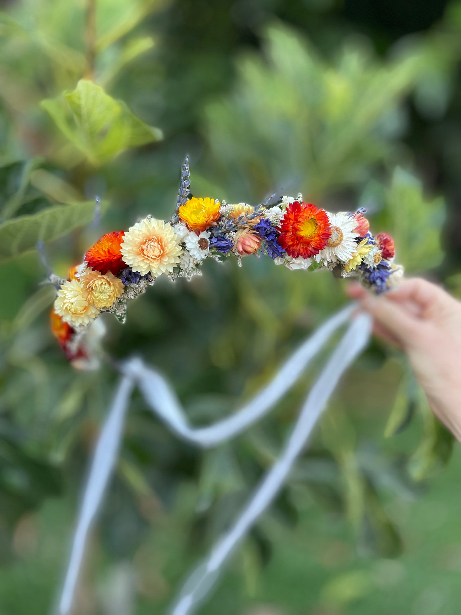 CUSTOM Dried Flower Crown Flower Crown Halo Dried Floral Etsy