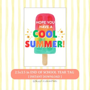 End of School Year Tag, Printable Tag, Summer Tag, Last Day of School Tag, PDF Tag, Happy Summer Tag, Digital Download, Edit for You