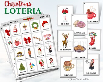 Christmas Loteria Mexican Card Game 10 Non-repeated Boards - Etsy Christmas Loteria Mexican Card Game 10 Non-repeated Boards - Etsy