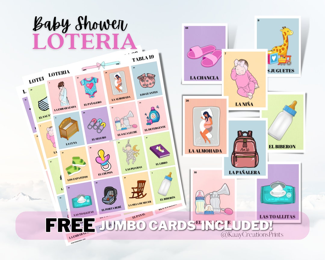 Baby Shower Loteria, 50 Non-repeated Boards With 54 Custom Calling ...